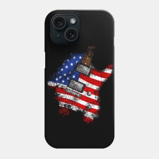 4th July Electric Guitar American Flag Independence Day Phone Case