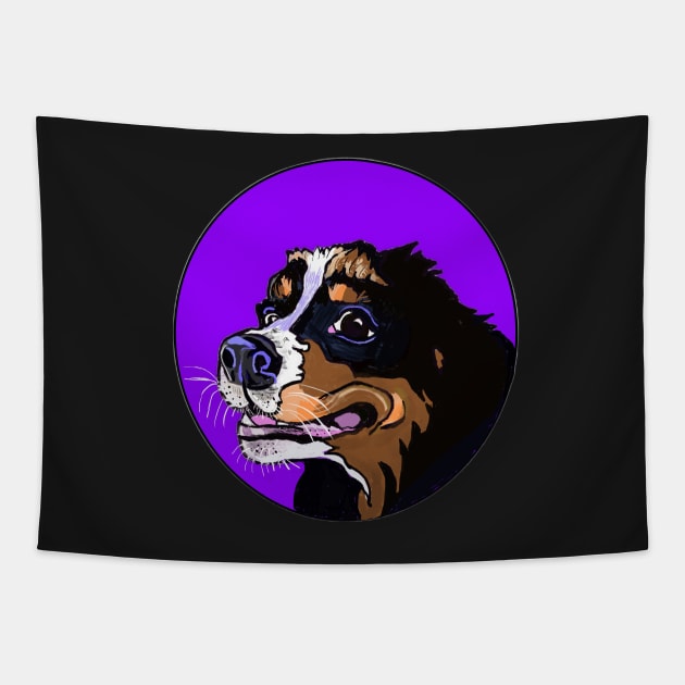 BERNER BUTTERBALL CARTOON PUPPY Tapestry by MarniD9