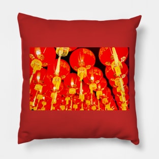 Red lantern roof decoration for Chinese New Year 1 Pillow