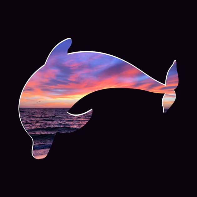 Bottlenose Dolphin - Ocean/Sky Silhouette by NeonSpiders.com