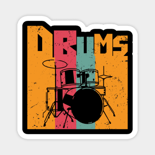 Vintage Retro Drums Gift Drumming Drums Lovers Gift Magnet