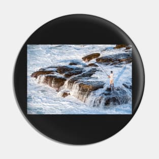 Fisherman On The Rocks Pin