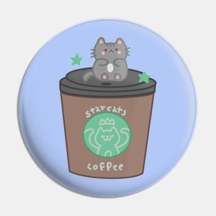 Star cats coffee Pin