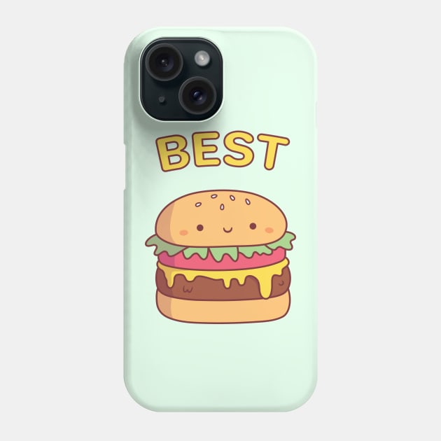 Cute Best Burger Best Friend Pair Doodle Phone Case by rustydoodle