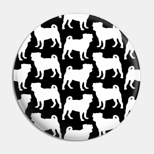 Pug White Pattern Pin