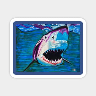 Surfside Shark Watercolor Magnet