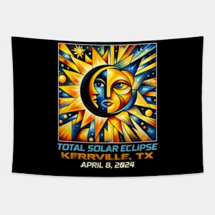 Cubism Total Solar Eclipse Kerrville Texas Tapestry