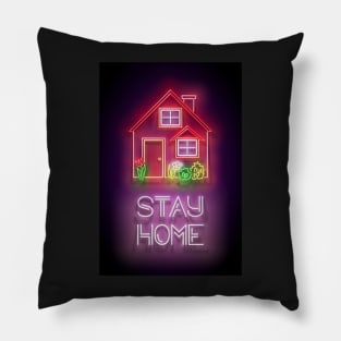 House, Red Roof and Flowerbed and Inscription Pillow