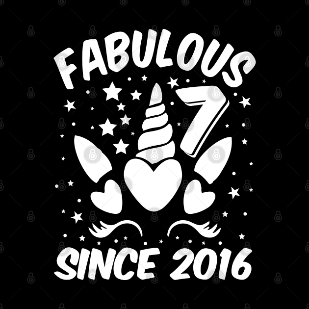 Fabulous 7 Since 2016 Unicorn Birthday by busines_night