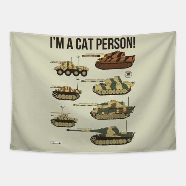 Im a cat person (7 German cats) Tapestry by FAawRay