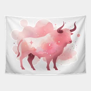 Pink Taurus watercolor Tapestry