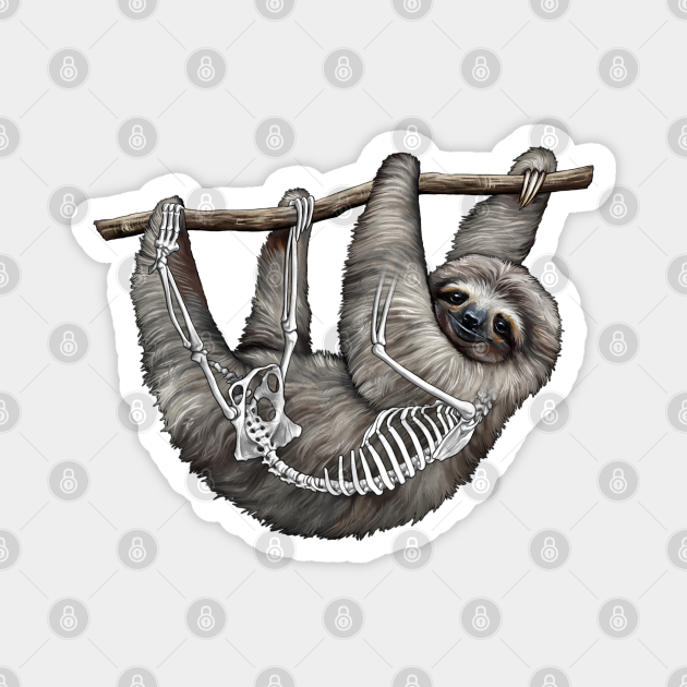 Pygmy Three Toed Sloth Anatomy - Sloth - Magnet | TeePublic