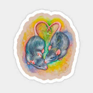 The watercolor rats (mouses) Magnet