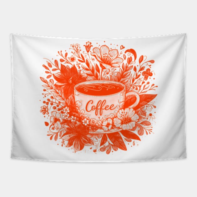 mornings are for coffee and contemplation - Coffee Lover, I Love Coffee, Coffee Cup Tapestry by StyleTops