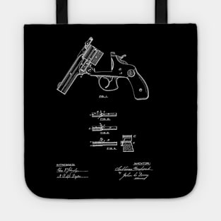 Revolving Firearm Vintage Patent Hand Drawing Tote