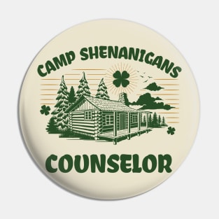 Funny Retro St Patricks Day - Camp Shenanigans Counselor Pin