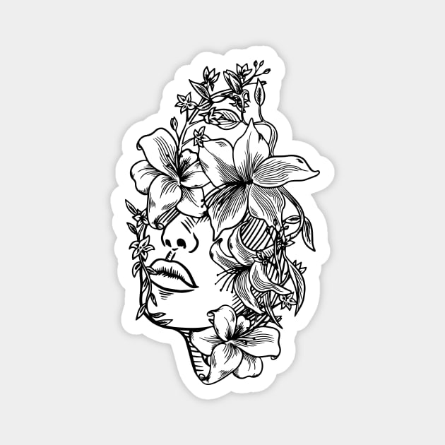 Girl in lilies Magnet by PolkaDotsShop