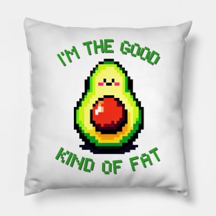 Pixelated Avocado: Retro 8-Bit Health Humor Pillow