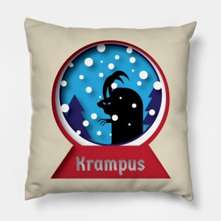 Krampus Snowglobe Pillow