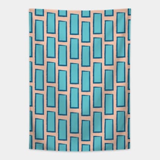 Blue Rectangle Seamless Pattern 010#001 Tapestry