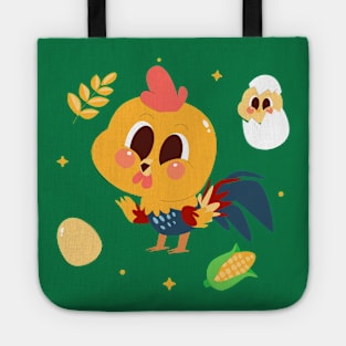 Rooster Hand Drawn Cartoon Tote