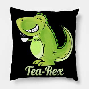 Comic Dino T-Rex Tea-Rex Tea Funny Pillow