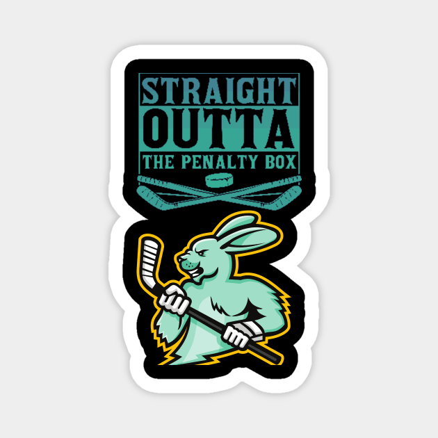Straight outta the penalty box green Rabbit Magnet by Laakiiart