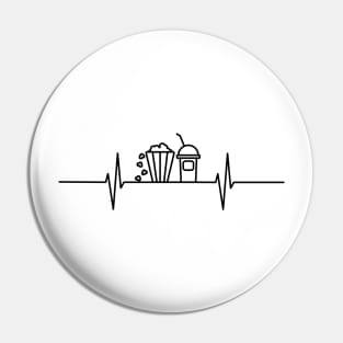 Popcorn Heartbeat - Black design Pin