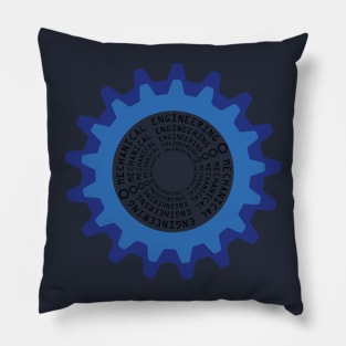 mechanical engineering text & logo gear image Pillow