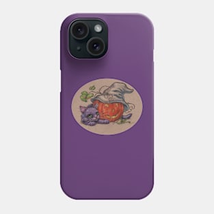 Kitty and Jackolantern Phone Case