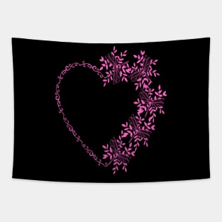 Cute colorful heart with dragonflies Tapestry