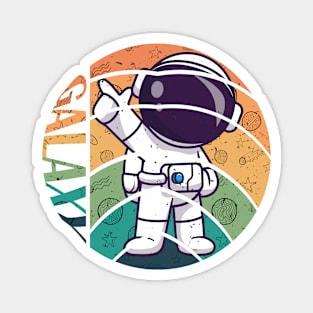 Cute astronaut in galaxy Magnet