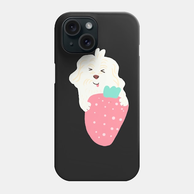 Strawberry Maltipoo Phone Case by PatternbyNOK