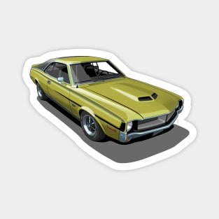 AMC Javelin in Golden Lime Magnet