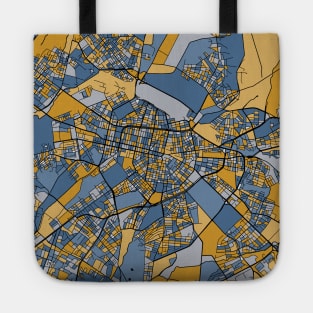 Sofia Map Pattern in Blue & Gold Tote