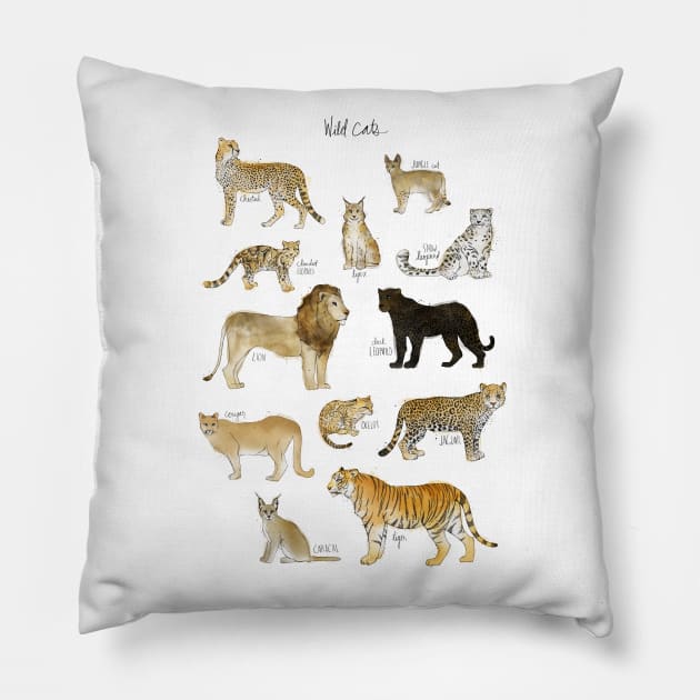 Wild Cats Pillow by Amy Hamilton