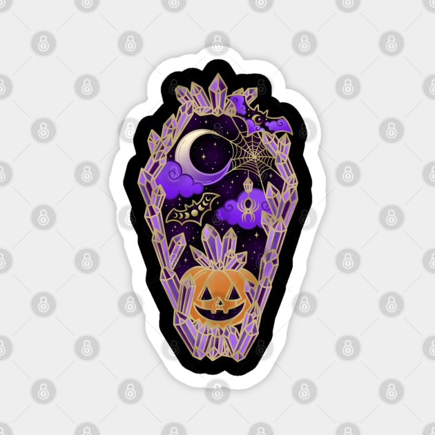 Halloween Crystal Coffin Magnet by moonstruck crystals