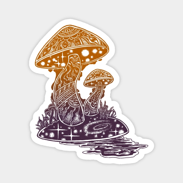 Shroom Swamp Magnet by HenryBennettArt