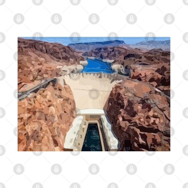 Hoover Dam Abstract Painting by gktb