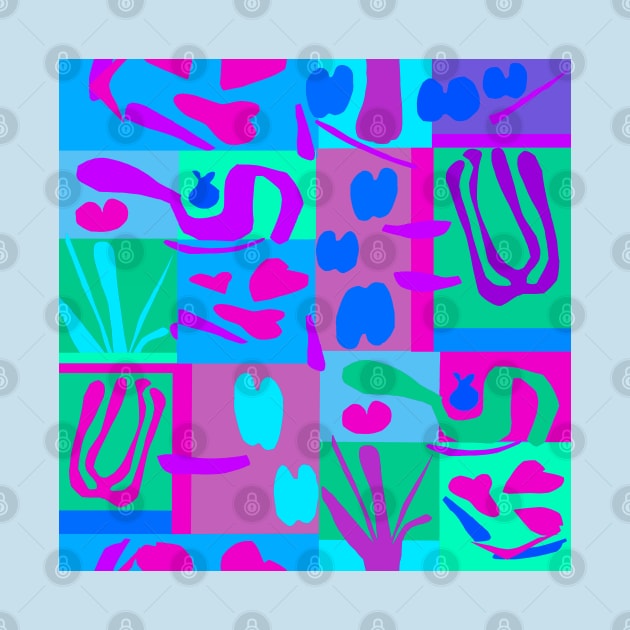 Ode To Matisse Collage - Blue Pink Green by Esprit-Mystique