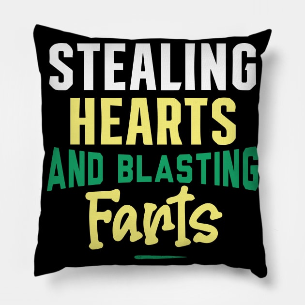 Stealing Hearts & Blasting Farts Pillow by pako-valor