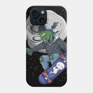 Alien Skateboard in Space Phone Case