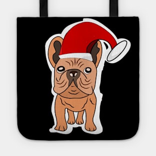 Feliz navidog puppy in christmas hat Tote