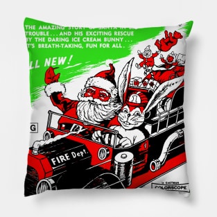 Santa and the Ice Cream Bunny Pillow