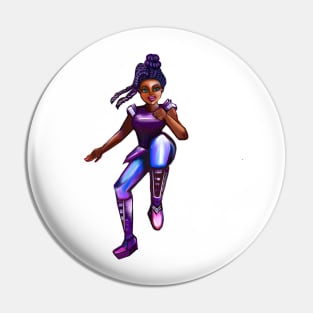 Black anime superhero green eyed girl from outer space doing a high knee kick ! beautiful  black girl with Afro hair, brown eyes, Cherry pink lips and dark brown skin. Hair love ! Pin