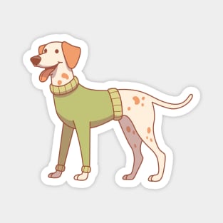 Lemon dalmatian wearing a green sweater Magnet