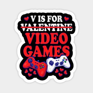 Funny "V is for Video Games" Gamer Valentine Design Magnet
