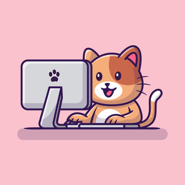 Cute Cat Operating Computer by Catalyst Labs