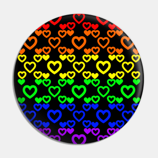 Rainbow Gay Pride Hearts Pin