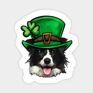 St Patricks Day Border Collie Magnet